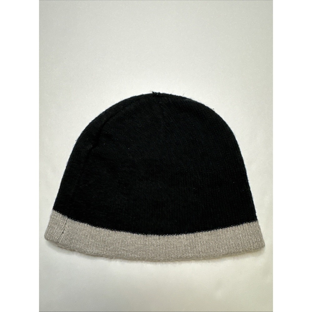 Black and Grey Colorblock Knit Beanie Skull Cap Winter Hat
